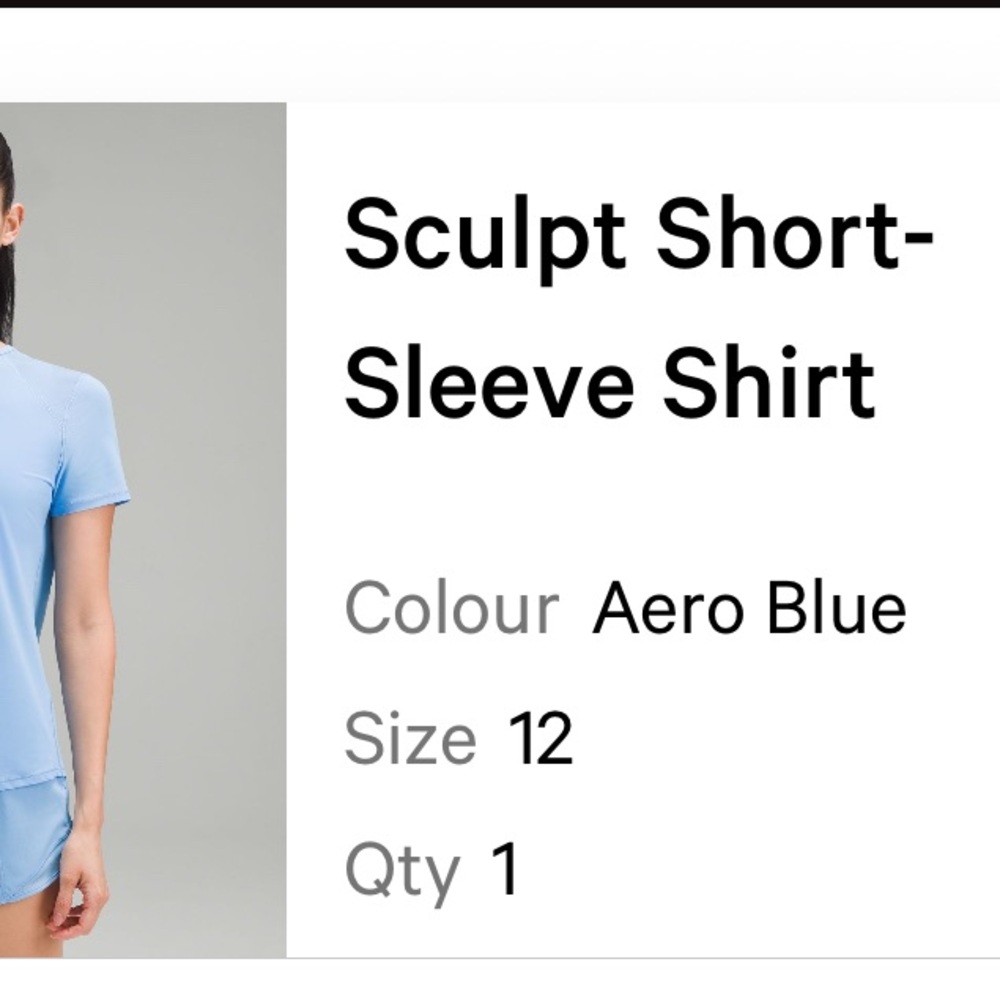 lululemon athletica Aero Blue Sculpt Short-Sleeve Shirt